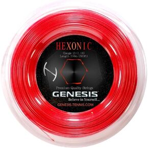 مجموعة بكرة مضرب تنس هيكسونيك 660 قدم من جينيسيس، أحمر، 18 لتر/1.18 ملم in Kuwait