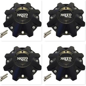 4 Pack Moto Metal 970 479L214 BP-479-MOTO Satin Black Wheel Center Cap HT 005-019