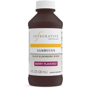 العلاجات التكاملية شراب السامبوكوس الأسود - مكمل تقليدي لدعم المناعة* - مع فلافونويد أنثوسيانين - بديل خالٍ من الغلوتين للعلكة للبالغين والأطفال - 8 أونصة سائلة in Kuwait