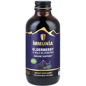Immunia Elderberry & Wild Blueberry Concentrated. Strengthen Your Immune System Naturally. Delicious Taste. Made in Canada with Fruits from Canada. 24 Days/Bottle. (1-Pack)