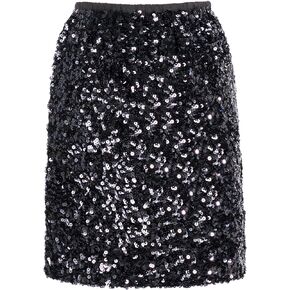 Dwirapal Women’s Sequin Skirt Stretchy Bodycon Sparkle Night Out Party Mini Skirt