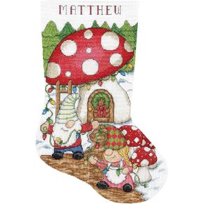 Design Works Crafts Gnomes Counted Cross Stitch Stocking Kit, White, by The Yard