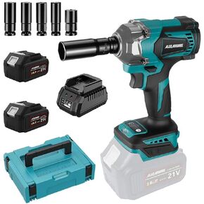 ALLEN ADMONDS Cordless Impact Wrench, 1/2" Brushless Impact Wrench, 700N.m High Torque Impact Gun with 2 Battery, Charger, 5 Sockets & Storage Case, Electric Impact Driver for Car Truck in Kuwait