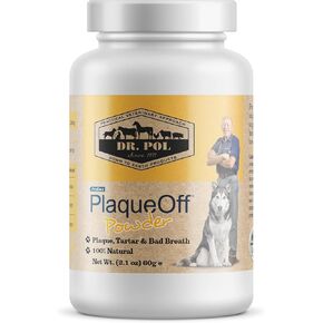 مسحوق دكتور بول برودن بلاك أوف للحيوانات الأليفة - العناية بأسنان القطط والكلاب - مزيل طبيعي للجير والبلاك لأسنان الكلاب ولثتها - إضافات غذائية للعناية بأسنان القطط - مكمل غذائي لصحة الفم للحيوانات الأليفة - 60 جم، أبيض in Kuwait