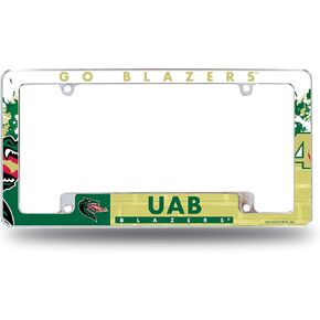 Rico Industries NCAA Alabama-Birmingham Blazers - UAB Primary 12" x 6" Chrome All Over Automotive License Plate Frame for Car/Truck/SUV