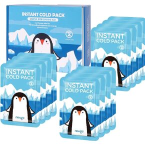 NEWGO Instant Cold Packs for Kids Injuries(6"x 4"), Set of 12 Packs Kids Ice Packs for Boo Boos, Children's Ice Pack for Fever, Cuts & Wisdom Teeth, Swelling