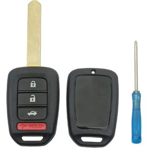 Replacement Key Fob Cover Case fit for Honda 2016-2017 Accord 2016-2019 Civic 2014-2015 CR-V Keyless Entry Key Fob (Black)