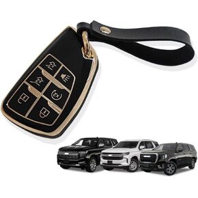 for 2021-2024 Yukon Tahoe Suburban 6 Buttons Key Fob Cover TPU Key Fob Case Protector