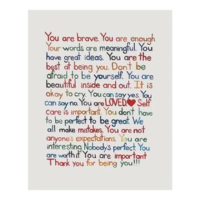 You are Brave Enough- Inspirational Wall Art Print, Motivational Wall Decor For Bedroom Decor, Home Decor, Office Decor, School & Room Decor Aesthetic, Unframed Positive Affirmations Wall Print- 8x10"