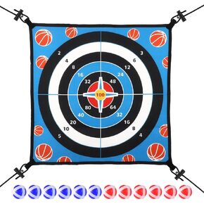 Trampoline Dart Board Game Accessory, Dart Board Game for Kids with 12 Sticky Balls Trampoline Toy Accessory Trampoline Toss Game for 8/10/12/14ft Trampolines Indoor Outdoor Party Game