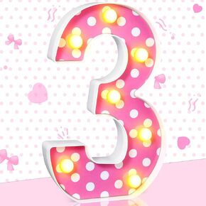 Mouse Birthday Decorations Marquee Light up Number Glowing Mouse Number Sign for 1st 2nd 3rd Boy Girl Kid Birthday Party Decorations Table Centerpieces Bedroom Wall Decor(Pink Number 1)