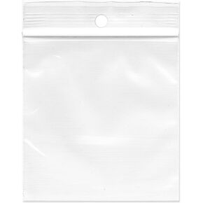 Plymor 3" x 3" (Pack of 500), 2 Mil with Hang-Hole Zipper Reclosable Plastic Bags