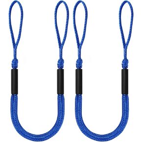 Bungee Dock Lines for Boats Marine Mooring Lines Boat Rope for Docking Accessories for Jet Ski, PWC, Pontoon, Kayak, SeaDoo, WaveRunner (Black-2 Pack)