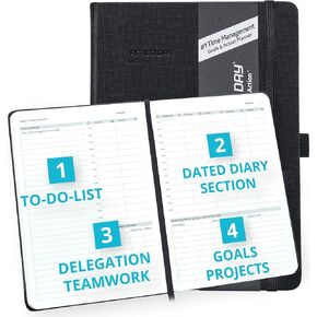 Action Day 2023-2024 Dated Academic Planner Weekly Monthly School Diary,Calendar,Powerful Action Design and You Get It Done,Faster,Better,More Easily - Pen loop,Bookmarks,Pocket - 7x9, Black in Saudi Arabia