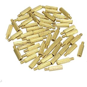 uxcell 50pcs M2 9+3mm Male Thread Brass Round Standoff Spacer Screw PCB Pillar