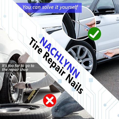 NACHLYNN 50 قطعة من مسامير إصلاح الإطارات، أداة براغي مطاطية ذاتية التنصت، أداة إصلاح إطارات الخدمة الذاتية NAI لشاحنة الدراجات النارية للسيارة in Kuwait