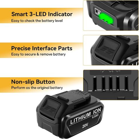 Lipop 2-Pack [Upgraded to 4500mAh] High Capacity 18V DC9096 Battery Replacement for Dewalt 18V XRP Ni-Cad Battery DC9099 DW9095 DW9096 DW9098 DW9099 for 18Volt Dewalt Batteries in Saudi Arabia