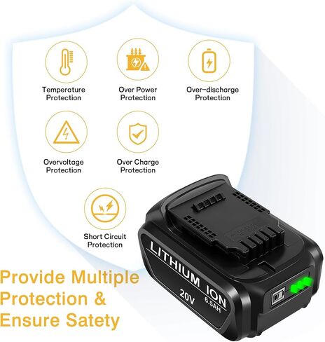 Lipop 2-Pack [Upgraded to 4500mAh] High Capacity 18V DC9096 Battery Replacement for Dewalt 18V XRP Ni-Cad Battery DC9099 DW9095 DW9096 DW9098 DW9099 for 18Volt Dewalt Batteries in Saudi Arabia