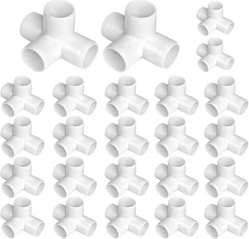 KEJJNYER 24 حزمة 4 طرق 1/2 بوصة أنابيب تركيبات PVC، وصلات أنابيب PVC شديدة التحمل لبناء الأثاث PVC، أنابيب سقيفة الدفيئة، وصلة أنابيب PVC in Saudi Arabia