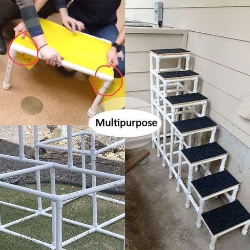 KEJJNYER 24 Pack 4 Way 1/2 Inch PVC Fittings Pipe, Heavy Duty PVC Pipe Fittings Connectors for Building PVC Furniture, Greenhouse Shed Pipe, PVC Pipe Joint in Kuwait