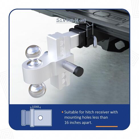 أنبوب استقبال وصلة المقطورة PENSUN من 2.5 إلى 2 بوصة مع دبوس وصلة ومشبك 2.5 بوصة × 6 بوصة محول وصلة مقطورة مناسب لمرفقات وصلة المقطورة مقاس 2 بوصة in Kuwait