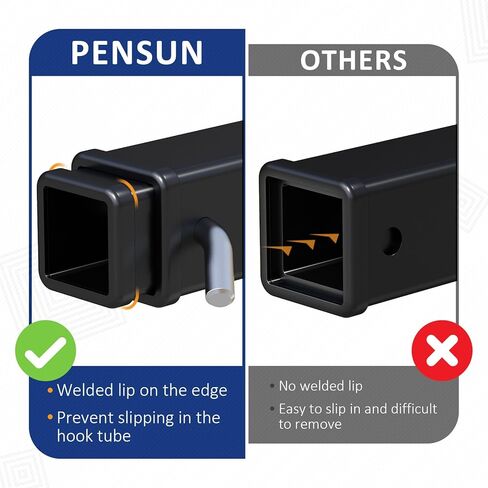 أنبوب استقبال وصلة المقطورة PENSUN من 2.5 إلى 2 بوصة مع دبوس وصلة ومشبك 2.5 بوصة × 6 بوصة محول وصلة مقطورة مناسب لمرفقات وصلة المقطورة مقاس 2 بوصة in Kuwait