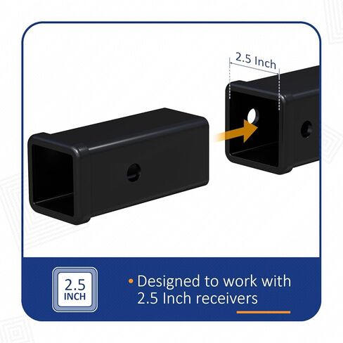 أنبوب استقبال وصلة المقطورة PENSUN من 2.5 إلى 2 بوصة مع دبوس وصلة ومشبك 2.5 بوصة × 6 بوصة محول وصلة مقطورة مناسب لمرفقات وصلة المقطورة مقاس 2 بوصة in Kuwait