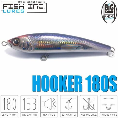 Fish Inc Lures Hooker 180mm Saltwater Sinking Pencil Stickbait in Saudi Arabia