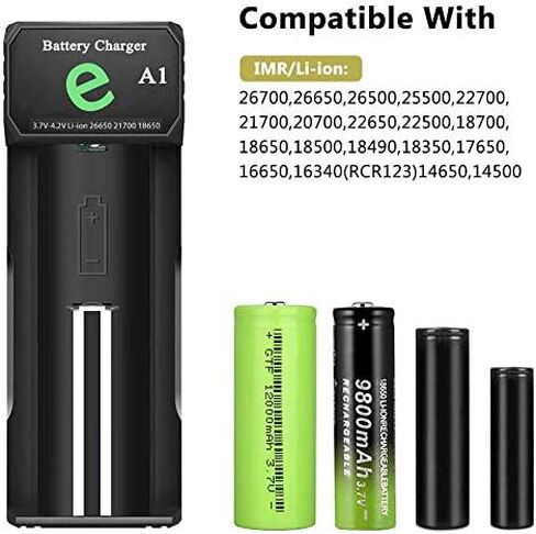 شاحن بطارية WISSBLUE 18650 قابل لإعادة الشحن، مجموعة شاحن سريع 1A، مناسب لبطارية ليثيوم 3.7 فولت 26650 18650 14500... in Kuwait