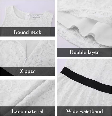 Bobo Bloom Toddler Girls Dress Summer Sleeveless Casual A-line Floral Lace Girl Party Belt Dress for 4-12 Years in Kuwait