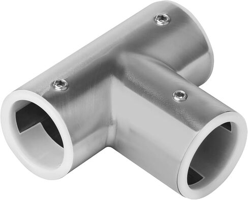 4 Pcs 1 x 1 inch T Pipe Clamps Structural Pipe Fitting, Stainless Steel Three Socket Tee Connector, Chain Link Fence End Rails Clamp, Boat Hand Rail Accessories, 2.4mm Thickness in Saudi Arabia