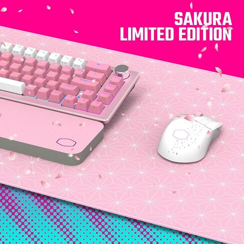 ماوس الألعاب اللاسلكي Cooler Master MM712 Sakura وردي|أبيض، قابل للتعديل 19000 نقطة في البوصة، راحة اليد|مقبض مخلب، 2.4 جيجا هرتز|بلوتوث، مستشعر بصري PixArt، كابل فائق النسج، أقدام PTFE، إضاءة RGB (MM-712-WWOH2) in Saudi Arabia