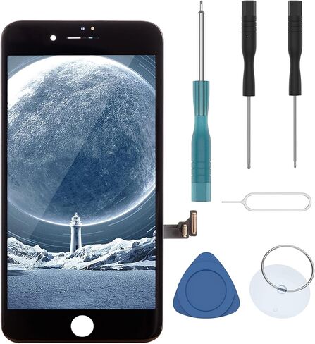أسود لهاتف iPhone 8/SE(2020) شاشة LCD مقاس 4.7 بوصة بديلة لمجموعة محول رقمي كامل، مجموعة إطار أمامي زجاجي ثلاثي الأبعاد تعمل باللمس مع مجموعة الأدوات المطلوبة in Saudi Arabia