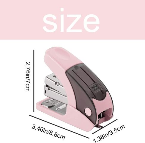 مجموعة دباسة صغيرة وثقب، دباسة صغيرة لطيفة بسعة 20 ورقة، آلة تجليد مع مزيل دبابيس، دباسة زنبركية متعددة الوظائف - تستخدم دباسات 24/6 مم و26/6 مم - وردي in Kuwait