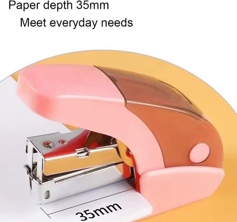 مجموعة دباسة صغيرة وثقب، دباسة صغيرة لطيفة بسعة 20 ورقة، آلة تجليد مع مزيل دبابيس، دباسة زنبركية متعددة الوظائف - تستخدم دباسات 24/6 مم و26/6 مم - وردي in Kuwait
