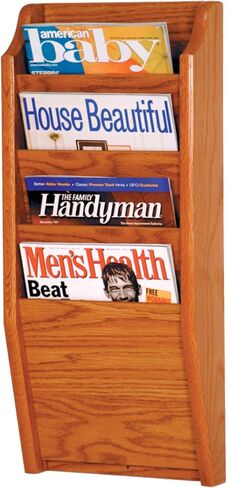 Wooden Mallet 4-Pocket Cascade Magazine Rack, Light Oak in Saudi Arabia