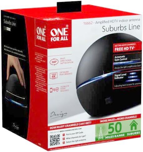 هوائي داخلي مضخم HDTV من وان فور أول، موديل 16662 in Kuwait