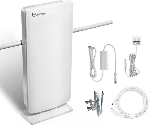 Antop Outdoor Antenna At-400BV Big Boy Flat Panel Outdoor Indoor HDTV Antennna, 4G LTE Filter, Smart Pass Amplifier, Uhf/VHF Range Enhanced in Kuwait