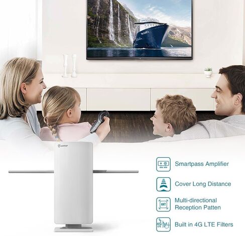 Antop Outdoor Antenna At-400BV Big Boy Flat Panel Outdoor Indoor HDTV Antennna, 4G LTE Filter, Smart Pass Amplifier, Uhf/VHF Range Enhanced in Kuwait
