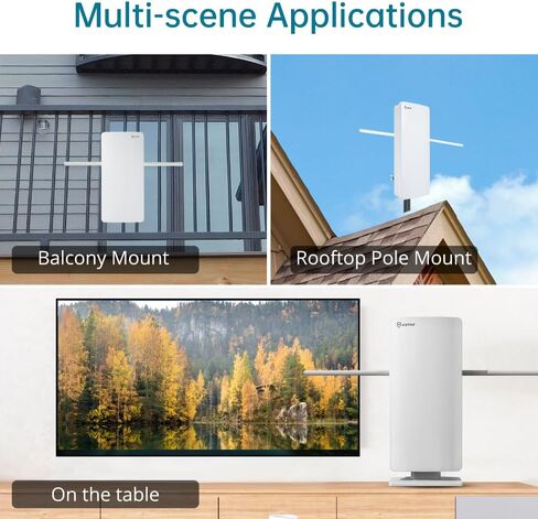 Antop Outdoor Antenna At-400BV Big Boy Flat Panel Outdoor Indoor HDTV Antennna, 4G LTE Filter, Smart Pass Amplifier, Uhf/VHF Range Enhanced in Kuwait