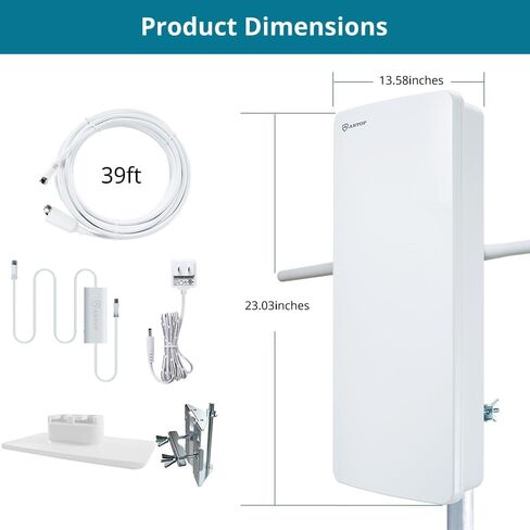 Antop Outdoor Antenna At-400BV Big Boy Flat Panel Outdoor Indoor HDTV Antennna, 4G LTE Filter, Smart Pass Amplifier, Uhf/VHF Range Enhanced in Kuwait
