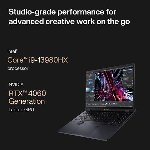 ASUS ProArt StudioBook 16 Laptop, 16â€ 2560x1600 120Hz Display, AMD Ryzen 7, 32GB DDR4, 1TB PCIe SSD, Nvidia Geforce RTX 3060, Windows 11 Home, H5600QM-AH78, Star Black in Saudi Arabia