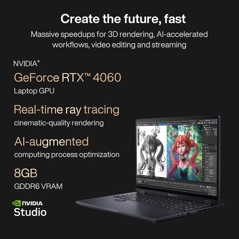 ASUS ProArt StudioBook 16 Laptop, 16â€ 2560x1600 120Hz Display, AMD Ryzen 7, 32GB DDR4, 1TB PCIe SSD, Nvidia Geforce RTX 3060, Windows 11 Home, H5600QM-AH78, Star Black in Saudi Arabia