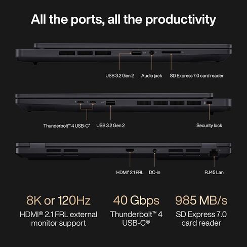 ASUS ProArt StudioBook 16 Laptop, 16â€ 2560x1600 120Hz Display, AMD Ryzen 7, 32GB DDR4, 1TB PCIe SSD, Nvidia Geforce RTX 3060, Windows 11 Home, H5600QM-AH78, Star Black in Saudi Arabia