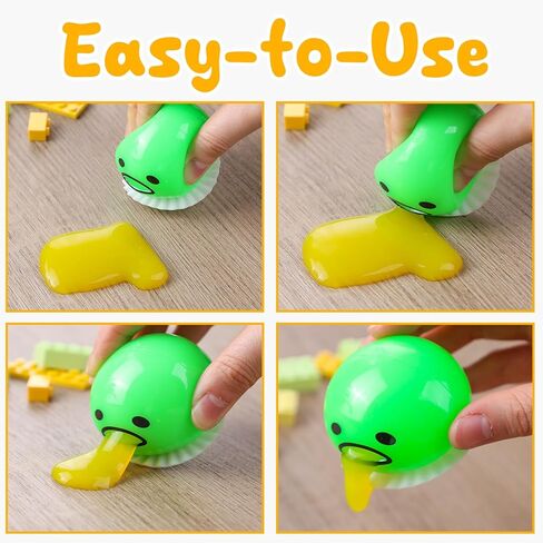 POPLAY 3 قطع القيء مص صفار البيض، الوحل الإجهاد البيض القيء البيض الجدة الإجهاد الضغط اللعب تململ لعبة الحسية للأطفال عيد ميلاد حزب مزحة اللعب in Kuwait