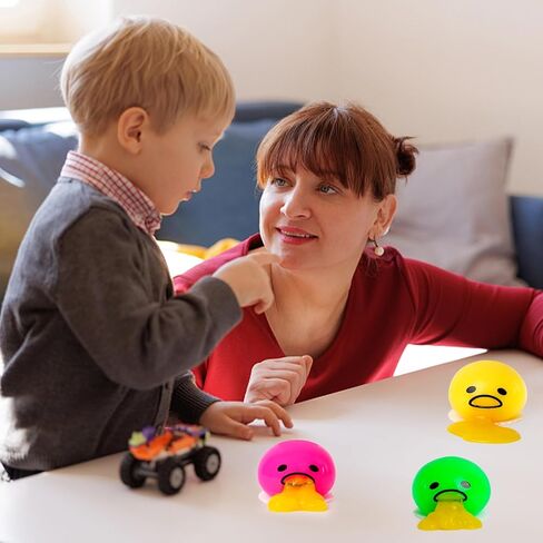 POPLAY 3 قطع القيء مص صفار البيض، الوحل الإجهاد البيض القيء البيض الجدة الإجهاد الضغط اللعب تململ لعبة الحسية للأطفال عيد ميلاد حزب مزحة اللعب in Kuwait