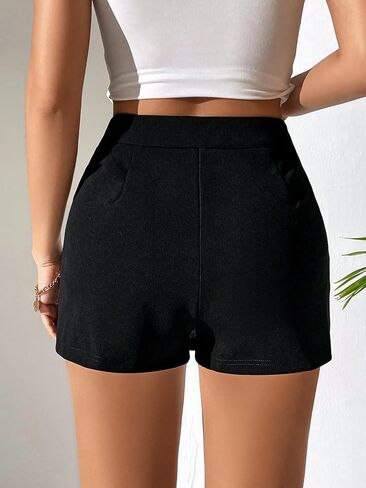 تنورة نسائية صغيرة من COZYEASE بخصر عالٍ وحاشية مقسمة وسحاب كاجوال وسحاب صغير متين in Kuwait