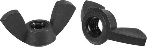 uxcell M8 صواميل جناح نايلون فراشة صامولة يدوية لشد السحابات باللون الأسود 12 قطعة in Kuwait