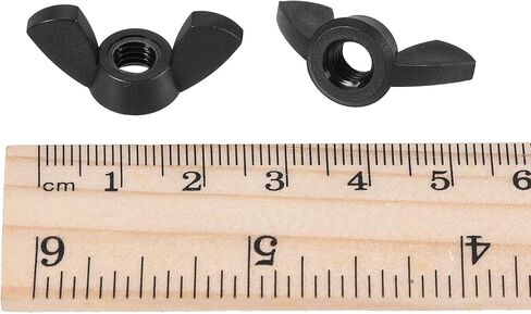 uxcell M8 صواميل جناح نايلون فراشة صامولة يدوية لشد السحابات باللون الأسود 12 قطعة in Kuwait