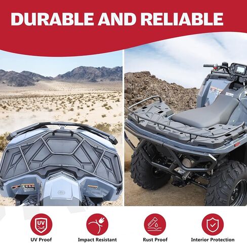 A & UTV PRO Front & Rear Utility Rack Extender for Polaris Sportsman 570 450 2021 2022 2023 2024, Heavy Duty Steel ATV Luggage Rack Extender Accessories, Replace OEM #2884842, 2884841, Black, 2PCS in Saudi Arabia